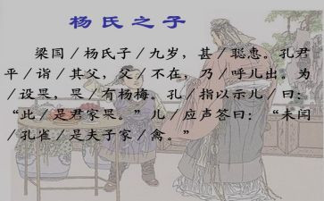 《杨氏之子》优秀教案6篇